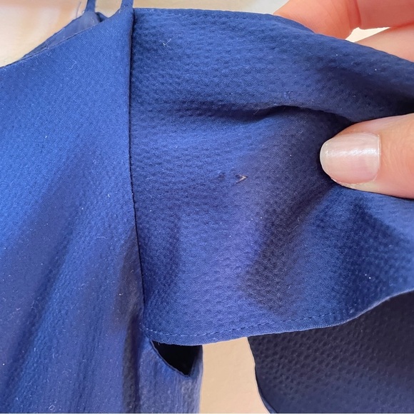 Aidan Mattox navy blue satin evening gown / prom dress size 4 - Picture 8 of 15